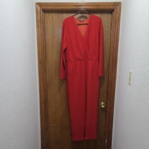 Gibson Latimer Burnt Orange Belted Jumpsuit